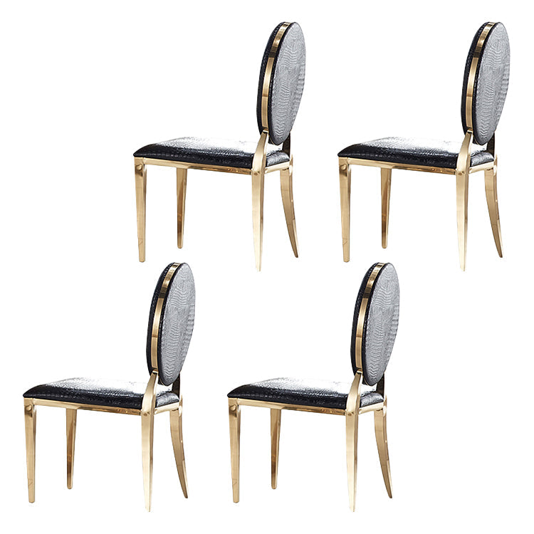 Glam 1/4/5/6/7 Pieces Dining Set Marble Dining Table Set for Dining Areas 4 Black Chairs Clearhalo 'Dining Room Sets' 'Dining Tables & Seating' 'dining_room_set' 'furn' 'furn_dining_room_set' 'Furniture' 'furniture_dining_room_set' 'Kitchen & Dining Furniture' 4769758