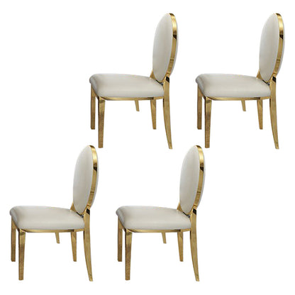 Glam 1/4/5/6/7 Pieces Dining Set Marble Dining Table Set for Dining Areas 4 White Chairs Clearhalo 'Dining Room Sets' 'Dining Tables & Seating' 'dining_room_set' 'furn' 'furn_dining_room_set' 'Furniture' 'furniture_dining_room_set' 'Kitchen & Dining Furniture' 4769760