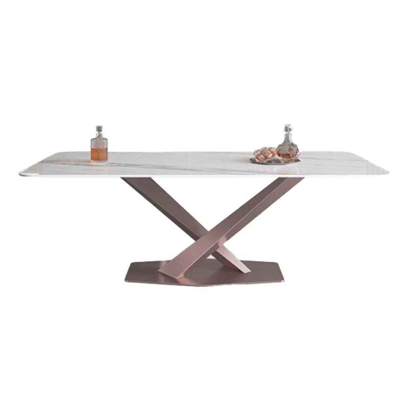 Nordic 1/2/5/6/7 Pieces Dining Set Sintered Stone Dining Table with Leather Chairs White 70.9"L x 35.4"W Clearhalo 'Dining Room Sets' 'Dining Tables & Seating' 'dining_room_set' 'furn' 'furn_dining_room_set' 'Furniture' 'furniture_dining_room_set' 'Kitchen & Dining Furniture' 4769774