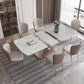 Nordic 1/2/5/6/7 Pieces Dining Set Sintered Stone Dining Table with Leather Chairs 7 Pieces: Table, 6 Chairs Clearhalo 'Dining Room Sets' 'Dining Tables & Seating' 'dining_room_set' 'furn' 'furn_dining_room_set' 'Furniture' 'furniture_dining_room_set' 'Kitchen & Dining Furniture' 4769775