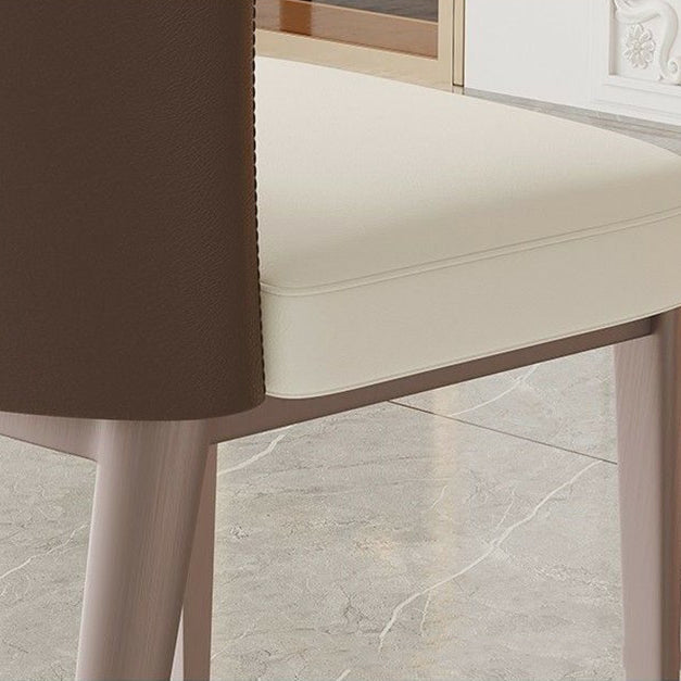 Nordic 1/2/5/6/7 Pieces Dining Set Sintered Stone Dining Table with Leather Chairs Clearhalo 'Dining Room Sets' 'Dining Tables & Seating' 'dining_room_set' 'furn' 'furn_dining_room_set' 'Furniture' 'furniture_dining_room_set' 'Kitchen & Dining Furniture' 4769779