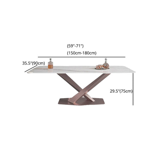 Nordic 1/2/5/6/7 Pieces Dining Set Sintered Stone Dining Table with Leather Chairs Clearhalo 'Dining Room Sets' 'Dining Tables & Seating' 'dining_room_set' 'furn' 'furn_dining_room_set' 'Furniture' 'furniture_dining_room_set' 'Kitchen & Dining Furniture' 4769789