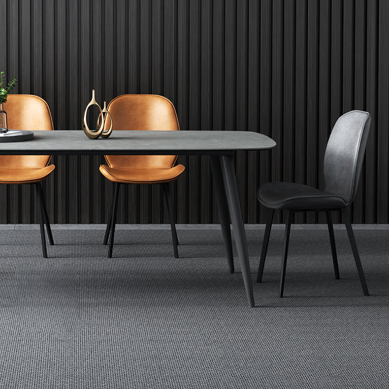 Modern 1/4/7 Pieces Dinette Set with Grey Sintered Stone Top Rectangle Dining Table Set Clearhalo 'Dining Room Sets' 'Dining Tables & Seating' 'dining_room_set' 'furn' 'furn_dining_room_set' 'Furniture' 'furniture_dining_room_set' 'Kitchen & Dining Furniture' 4769802