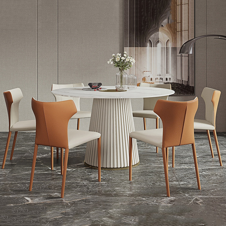 Glam 1/2/3/4/7 Pieces Dining Set Sintered Stone Dining Table Set for Dining Areas Clearhalo 'Dining Room Sets' 'Dining Tables & Seating' 'dining_room_set' 'furn' 'furn_dining_room_set' 'Furniture' 'furniture_dining_room_set' 'Kitchen & Dining Furniture' 4769822
