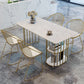 Rectangle White Dining Table Traditional Luxury Table with Gold Frame for Dining Room 70.9"L x 35.4"W x 29.5"H Without Chairs Clearhalo 'Dining Tables & Seating' 'Dining Tables' 'dining_table' 'furn' 'furn_dining_table' 'Furniture' 'furniture_dining_table' 'Kitchen & Dining Furniture' 'kitchen' 'kitchen_dining_table' 4769833