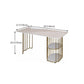 Rectangle White Dining Table Traditional Luxury Table with Gold Frame for Dining Room Clearhalo 'Dining Tables & Seating' 'Dining Tables' 'dining_table' 'furn' 'furn_dining_table' 'Furniture' 'furniture_dining_table' 'Kitchen & Dining Furniture' 'kitchen' 'kitchen_dining_table' 4769852