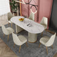 Double Pedestal Dinner Table Traditional Luxury Oval Dining Table for Home White 55.1"L x 31.5"W x 29.5"H Without Chairs Clearhalo 'Dining Tables & Seating' 'Dining Tables' 'dining_table' 'furn' 'furn_dining_table' 'Furniture' 'furniture_dining_table' 'Kitchen & Dining Furniture' 'kitchen' 'kitchen_dining_table' 4769853
