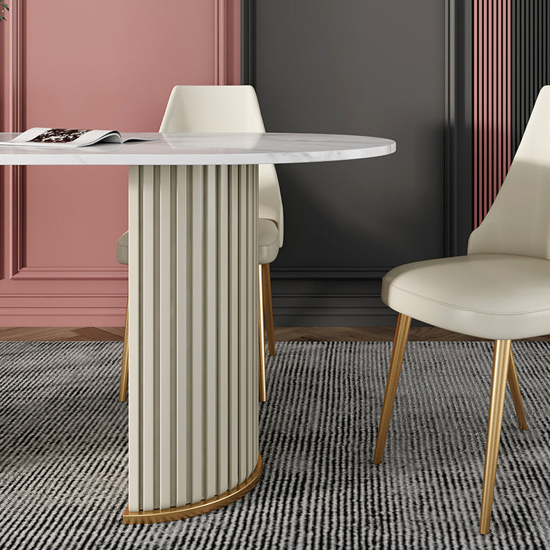 Double Pedestal Dinner Table Traditional Luxury Oval Dining Table for Home Clearhalo 'Dining Tables & Seating' 'Dining Tables' 'dining_table' 'furn' 'furn_dining_table' 'Furniture' 'furniture_dining_table' 'Kitchen & Dining Furniture' 'kitchen' 'kitchen_dining_table' 4769861