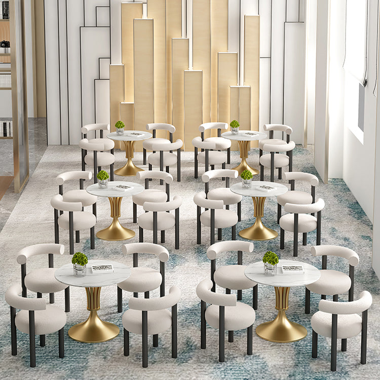 Round Luxury Style Dining Table Fixed Table with Sintered Stone Clearhalo 'Dining Tables & Seating' 'Dining Tables' 'dining_table' 'furn' 'furn_dining_table' 'Furniture' 'furniture_dining_table' 'Kitchen & Dining Furniture' 'kitchen' 'kitchen_dining_table' 4769881