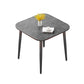 31.5-inch Metal Industrial Dining Table Sintered Stone Top Table with 4 Legs Square Gray Without Chairs Clearhalo 'Dining Tables & Seating' 'Dining Tables' 'dining_table' 'furn' 'furn_dining_table' 'Furniture' 'furniture_dining_table' 'Kitchen & Dining Furniture' 'kitchen' 'kitchen_dining_table' 4769905