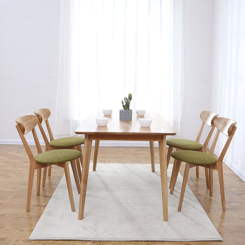 Modern Oak Wood Table for Restaurant Rectangle Dining Table with 4 Legs 70.9"L x 35.4"W x 29.5"H Without Chairs Clearhalo 'Dining Tables & Seating' 'Dining Tables' 'dining_table' 'furn' 'furn_dining_table' 'Furniture' 'furniture_dining_table' 'Kitchen & Dining Furniture' 'kitchen' 'kitchen_dining_table' 4769916