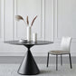 Metal Modern Round Dining Table Sintered Stone Table for Dining Room Black 39.4"L x 39.4"W x 29.5"H Without Chairs Clearhalo 'Dining Tables & Seating' 'Dining Tables' 'dining_table' 'furn' 'furn_dining_table' 'Furniture' 'furniture_dining_table' 'Kitchen & Dining Furniture' 'kitchen' 'kitchen_dining_table' 4769930
