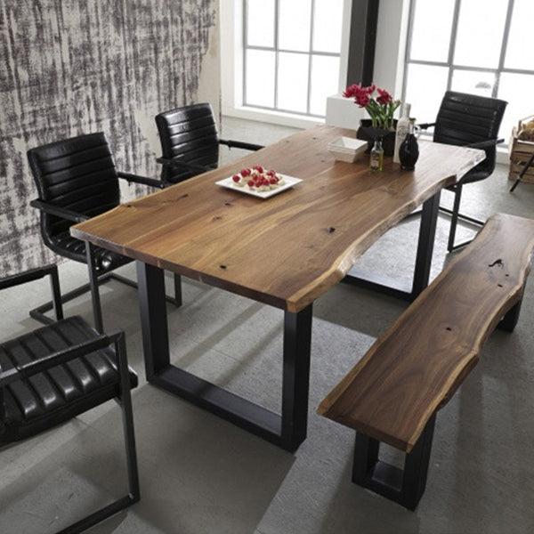 Industrial Pine Wood Table for Restaurant Dining Table with Double Pedestal 63"L x 27.6"W x 29.5"H Without Chairs Clearhalo 'Dining Tables & Seating' 'Dining Tables' 'dining_table' 'furn' 'furn_dining_table' 'Furniture' 'furniture_dining_table' 'Kitchen & Dining Furniture' 'kitchen' 'kitchen_dining_table' 4769938