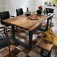 Industrial Pine Wood Table for Restaurant Dining Table with Double Pedestal 70.9"L x 29.5"W x 29.5"H Without Chairs Clearhalo 'Dining Tables & Seating' 'Dining Tables' 'dining_table' 'furn' 'furn_dining_table' 'Furniture' 'furniture_dining_table' 'Kitchen & Dining Furniture' 'kitchen' 'kitchen_dining_table' 4769939
