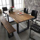 Industrial Pine Wood Table for Restaurant Dining Table with Double Pedestal 86.6"L x 31.5"W x 29.5"H Without Chairs Clearhalo 'Dining Tables & Seating' 'Dining Tables' 'dining_table' 'furn' 'furn_dining_table' 'Furniture' 'furniture_dining_table' 'Kitchen & Dining Furniture' 'kitchen' 'kitchen_dining_table' 4769940