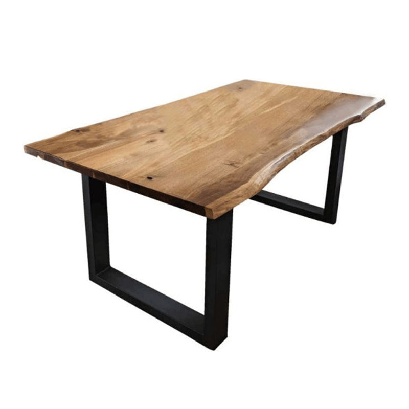 Industrial Pine Wood Table for Restaurant Dining Table with Double Pedestal Without Chairs Clearhalo 'Dining Tables & Seating' 'Dining Tables' 'dining_table' 'furn' 'furn_dining_table' 'Furniture' 'furniture_dining_table' 'Kitchen & Dining Furniture' 'kitchen' 'kitchen_dining_table' 4769942