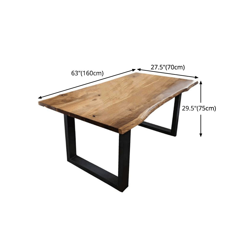 Industrial Pine Wood Table for Restaurant Dining Table with Double Pedestal Clearhalo 'Dining Tables & Seating' 'Dining Tables' 'dining_table' 'furn' 'furn_dining_table' 'Furniture' 'furniture_dining_table' 'Kitchen & Dining Furniture' 'kitchen' 'kitchen_dining_table' 4769949