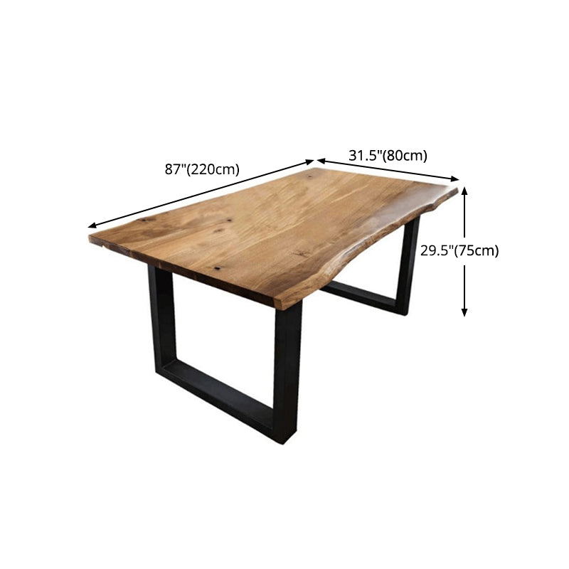Industrial Pine Wood Table for Restaurant Dining Table with Double Pedestal Clearhalo 'Dining Tables & Seating' 'Dining Tables' 'dining_table' 'furn' 'furn_dining_table' 'Furniture' 'furniture_dining_table' 'Kitchen & Dining Furniture' 'kitchen' 'kitchen_dining_table' 4769952