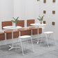 Metal Modern Round Dining Table Pine Wood Top Table for Kitchen White 23.6"L x 23.6"W x 27.6"H Without Chairs Clearhalo 'Dining Tables & Seating' 'Dining Tables' 'dining_table' 'furn' 'furn_dining_table' 'Furniture' 'furniture_dining_table' 'Kitchen & Dining Furniture' 'kitchen' 'kitchen_dining_table' 4769955