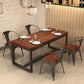 Solid Wood Dining Table Industrial Dining Table with Black Frame 78.7"L x 31.5"W x 29.5"H Without Chairs Clearhalo 'Dining Tables & Seating' 'Dining Tables' 'dining_table' 'furn' 'furn_dining_table' 'Furniture' 'furniture_dining_table' 'Kitchen & Dining Furniture' 'kitchen' 'kitchen_dining_table' 4769994