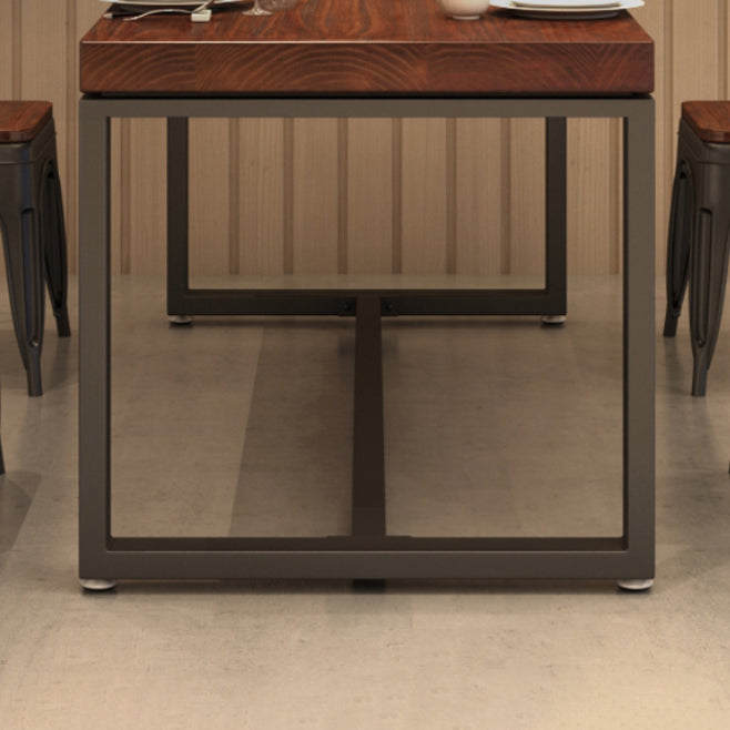 Solid Wood Dining Table Industrial Dining Table with Black Frame Clearhalo 'Dining Tables & Seating' 'Dining Tables' 'dining_table' 'furn' 'furn_dining_table' 'Furniture' 'furniture_dining_table' 'Kitchen & Dining Furniture' 'kitchen' 'kitchen_dining_table' 4769998