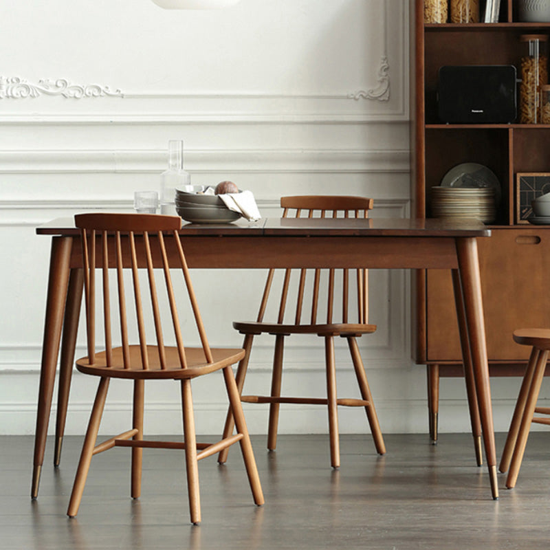 Luxury Pine Wood Table for Restaurant Rectangle Dining Table with 4 Legs 55.1"L x 27.6"W x 29.5"H Without Chairs Clearhalo 'Dining Tables & Seating' 'Dining Tables' 'dining_table' 'furn' 'furn_dining_table' 'Furniture' 'furniture_dining_table' 'Kitchen & Dining Furniture' 'kitchen' 'kitchen_dining_table' 4770009