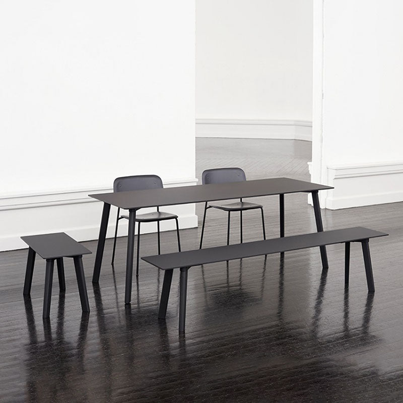 Modern Solid Wood Dinette Table Rectangle Home Desk 4 Legs Dining Table Black 63"L x 29.5"W x 28.7"H Without Chairs Clearhalo 'Dining Tables & Seating' 'Dining Tables' 'dining_table' 'furn' 'furn_dining_table' 'Furniture' 'furniture_dining_table' 'Kitchen & Dining Furniture' 'kitchen' 'kitchen_dining_table' 4770022