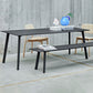 Modern Solid Wood Dinette Table Rectangle Home Desk 4 Legs Dining Table Black 70.9"L x 29.5"W x 28.7"H Without Chairs Clearhalo 'Dining Tables & Seating' 'Dining Tables' 'dining_table' 'furn' 'furn_dining_table' 'Furniture' 'furniture_dining_table' 'Kitchen & Dining Furniture' 'kitchen' 'kitchen_dining_table' 4770024