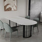 Sintered Stone Top Table with Double Pedestal Modern White Table for Restaurant Free Form Black 55.1"L x 31.5"W x 29.5"H Clearhalo 'Dining Tables & Seating' 'Dining Tables' 'dining_table' 'furn' 'furn_dining_table' 'Furniture' 'furniture_dining_table' 'Kitchen & Dining Furniture' 'kitchen' 'kitchen_dining_table' 4770036