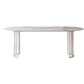 Sintered Stone Top Table with Double Pedestal Modern White Table for Restaurant Oval White Clearhalo 'Dining Tables & Seating' 'Dining Tables' 'dining_table' 'furn' 'furn_dining_table' 'Furniture' 'furniture_dining_table' 'Kitchen & Dining Furniture' 'kitchen' 'kitchen_dining_table' 4770039