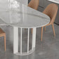 Sintered Stone Top Table with Double Pedestal Modern White Table for Restaurant Clearhalo 'Dining Tables & Seating' 'Dining Tables' 'dining_table' 'furn' 'furn_dining_table' 'Furniture' 'furniture_dining_table' 'Kitchen & Dining Furniture' 'kitchen' 'kitchen_dining_table' 4770041