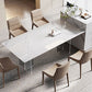 Modern Sintered Stone Dining Table Acrylic Dinner Room Kitchen Table White Without Chairs Clearhalo 'Dining Tables & Seating' 'Dining Tables' 'dining_table' 'furn' 'furn_dining_table' 'Furniture' 'furniture_dining_table' 'Kitchen & Dining Furniture' 'kitchen' 'kitchen_dining_table' 4770062
