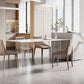 Modern Sintered Stone Dining Table Acrylic Dinner Room Kitchen Table White Grey 78.7"L x 39.4"W x 29.5"H Without Chairs Clearhalo 'Dining Tables & Seating' 'Dining Tables' 'dining_table' 'furn' 'furn_dining_table' 'Furniture' 'furniture_dining_table' 'Kitchen & Dining Furniture' 'kitchen' 'kitchen_dining_table' 4770063