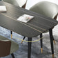 Modern Stone Rectangle Dining Table Home Kitchen Dinner Black Frame Dining Table Clearhalo 'Dining Tables & Seating' 'Dining Tables' 'dining_table' 'furn' 'furn_dining_table' 'Furniture' 'furniture_dining_table' 'Kitchen & Dining Furniture' 'kitchen' 'kitchen_dining_table' 4770082