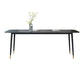 Modern Stone Rectangle Dining Table Home Kitchen Dinner Black Frame Dining Table Black Without Chairs Clearhalo 'Dining Tables & Seating' 'Dining Tables' 'dining_table' 'furn' 'furn_dining_table' 'Furniture' 'furniture_dining_table' 'Kitchen & Dining Furniture' 'kitchen' 'kitchen_dining_table' 4770087