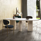 Modern Stone Top Dinette Table Oval Home Kitchen Dinner Tripod Dining Table White 78.7"L x 31.5"W x 29.5"H Without Chairs Clearhalo 'Dining Tables & Seating' 'Dining Tables' 'dining_table' 'furn' 'furn_dining_table' 'Furniture' 'furniture_dining_table' 'Kitchen & Dining Furniture' 'kitchen' 'kitchen_dining_table' 4770096