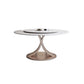 Modern Round Pedestal Dining Table Sintered Stone Home Convertible Dining Table White Without Chairs Clearhalo 'Dining Tables & Seating' 'Dining Tables' 'dining_table' 'furn' 'furn_dining_table' 'Furniture' 'furniture_dining_table' 'Kitchen & Dining Furniture' 'kitchen' 'kitchen_dining_table' 4770115