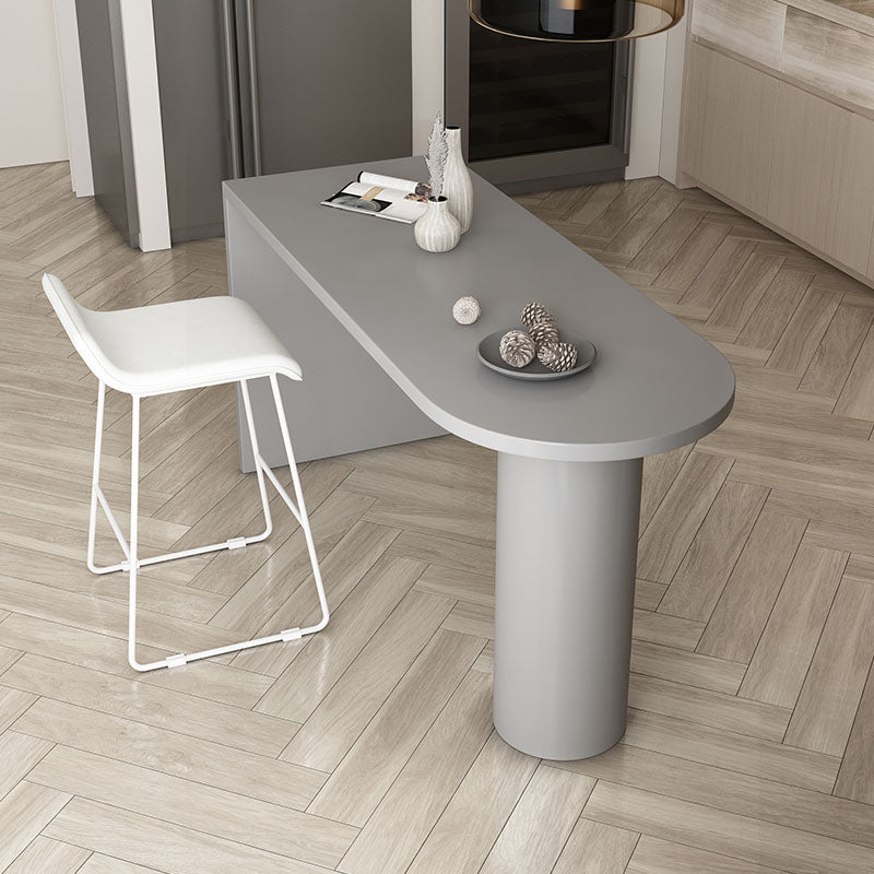 Irregular Shape Solid Wood Table for Restaurant Modern Island Table with Double Pedestal Gray 47.2"L x 23.6"W x 29.5"H Without Chairs Clearhalo 'Dining Tables & Seating' 'Dining Tables' 'dining_table' 'furn' 'furn_dining_table' 'Furniture' 'furniture_dining_table' 'Kitchen & Dining Furniture' 'kitchen' 'kitchen_dining_table' 4770127