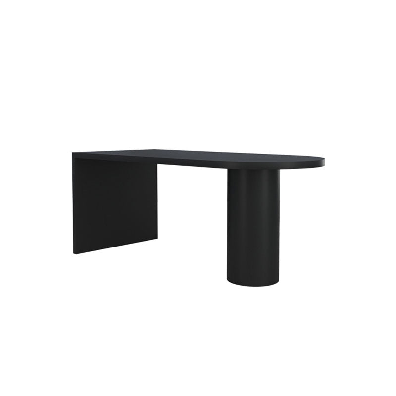 Irregular Shape Solid Wood Table for Restaurant Modern Island Table with Double Pedestal Black Without Chairs Clearhalo 'Dining Tables & Seating' 'Dining Tables' 'dining_table' 'furn' 'furn_dining_table' 'Furniture' 'furniture_dining_table' 'Kitchen & Dining Furniture' 'kitchen' 'kitchen_dining_table' 4770129