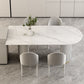 Irregular Shape Dining Table for Restaurant Sintered Stone Table with Double Pedestal White Without Chairs Clearhalo 'Dining Tables & Seating' 'Dining Tables' 'dining_table' 'furn' 'furn_dining_table' 'Furniture' 'furniture_dining_table' 'Kitchen & Dining Furniture' 'kitchen' 'kitchen_dining_table' 4770146