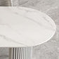 Irregular Shape Dining Table for Restaurant Sintered Stone Table with Double Pedestal Clearhalo 'Dining Tables & Seating' 'Dining Tables' 'dining_table' 'furn' 'furn_dining_table' 'Furniture' 'furniture_dining_table' 'Kitchen & Dining Furniture' 'kitchen' 'kitchen_dining_table' 4770150