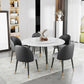 Traditional Luxury Dining Table Stone and Metal Round Tripod Base Dining Table White 47.2"L x 47.2"W x 29.5"H Lazy Susan Clearhalo 'Dining Tables & Seating' 'Dining Tables' 'dining_table' 'furn' 'furn_dining_table' 'Furniture' 'furniture_dining_table' 'Kitchen & Dining Furniture' 'kitchen' 'kitchen_dining_table' 4770158