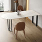 Irregular Shape White Table for Restaurant Sintered Stone Table with Double Pedestal Clearhalo 'Dining Tables & Seating' 'Dining Tables' 'dining_table' 'furn' 'furn_dining_table' 'Furniture' 'furniture_dining_table' 'Kitchen & Dining Furniture' 'kitchen' 'kitchen_dining_table' 4770184