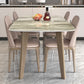 Stone Top Dining Table Mid-Century Modern Table with 4 Legs in Brown Grey 55.1"L x 31.5"W x 29.5"H Without Chairs Clearhalo 'Dining Tables & Seating' 'Dining Tables' 'dining_table' 'furn' 'furn_dining_table' 'Furniture' 'furniture_dining_table' 'Kitchen & Dining Furniture' 'kitchen' 'kitchen_dining_table' 4770191