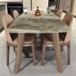 Stone Top Dining Table Mid-Century Modern Table with 4 Legs in Brown Grey 63"L x 35.4"W x 29.5"H Without Chairs Clearhalo 'Dining Tables & Seating' 'Dining Tables' 'dining_table' 'furn' 'furn_dining_table' 'Furniture' 'furniture_dining_table' 'Kitchen & Dining Furniture' 'kitchen' 'kitchen_dining_table' 4770192