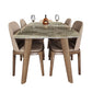 Stone Top Dining Table Mid-Century Modern Table with 4 Legs in Brown Grey 70.9"L x 35.4"W x 29.5"H Without Chairs Clearhalo 'Dining Tables & Seating' 'Dining Tables' 'dining_table' 'furn' 'furn_dining_table' 'Furniture' 'furniture_dining_table' 'Kitchen & Dining Furniture' 'kitchen' 'kitchen_dining_table' 4770195
