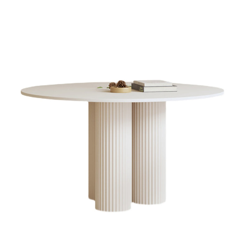 Contemporary Sintered Stone Dining Table Round Dinner Room Table with Pedestal Base White Clearhalo 'Dining Tables & Seating' 'Dining Tables' 'dining_table' 'Furniture' 'furniture_dining_table' 'Kitchen & Dining Furniture' 'kitchen' 'kitchen_dining_table' 4770212