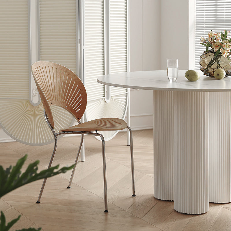 Mesa de comedor contemporánea Mesa redonda para comedor con base de pedestal