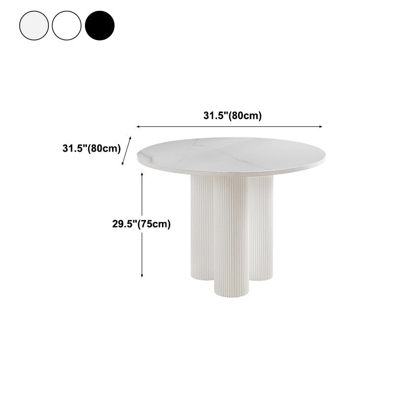Contemporary Sintered Stone Dining Table Round Dinner Room Table with Pedestal Base Clearhalo 'Dining Tables & Seating' 'Dining Tables' 'dining_table' 'Furniture' 'furniture_dining_table' 'Kitchen & Dining Furniture' 'kitchen' 'kitchen_dining_table' 4770217