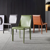 Contemporary Leather Indoor-Outdoor Side Chair Parsons Armless Dining Chair Clearhalo 'Dining Chairs' 'Dining Tables & Seating' 'dining_chair' 'furn' 'furn_dining_chair' 'Furniture' 'furniture_dining_chair' 'Kitchen & Dining Furniture' 4770225